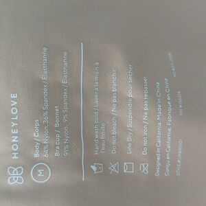 NWOT Honeylove V-Neck bra, size M, nude